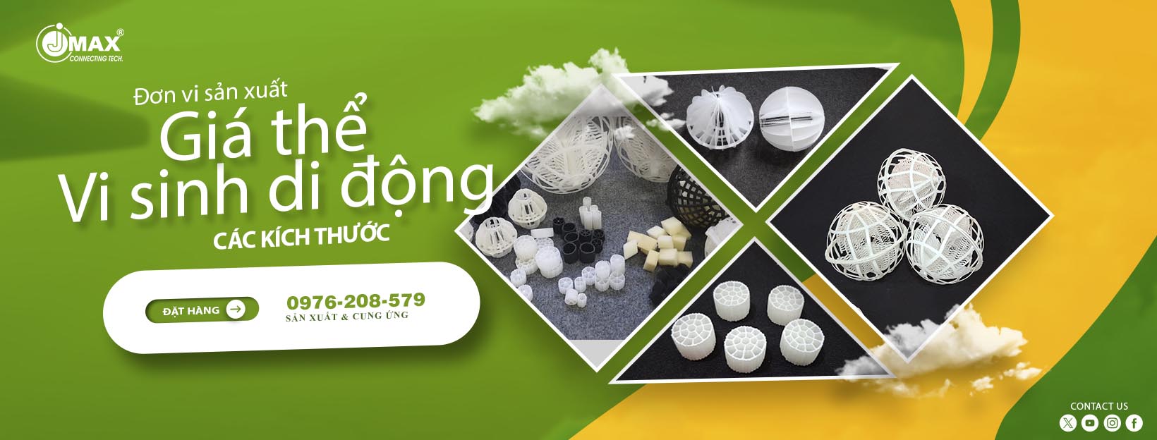 Banner quảng cáo Giá thể vi sinh di động