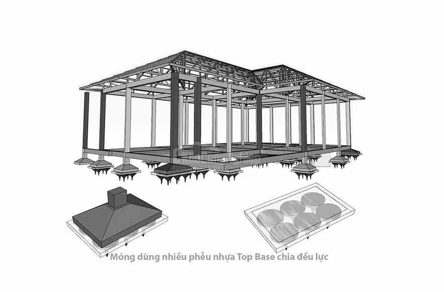 Sàn nhẹ U-Boot kết hợp móng cột Top Base: Tiết kiệm chi phí & rút ngắn tiến độ