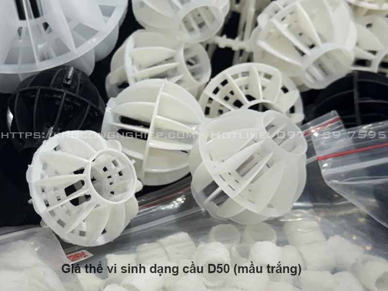 Tăng tốc sinh khối, xử lý BOD, COD, Amoni hiệu quả khi sử dụng giá thể vi sinh dạng cầu D50