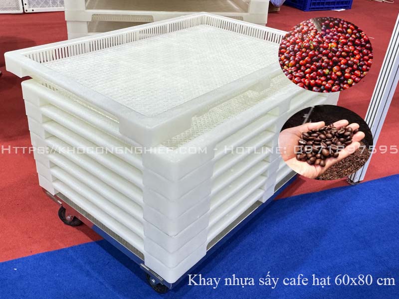 Khay sấy nhựa 60x80cm cho xưởng sấy cà phê– Giải pháp nâng tầm quy trình chế biến cà phê hiện đại