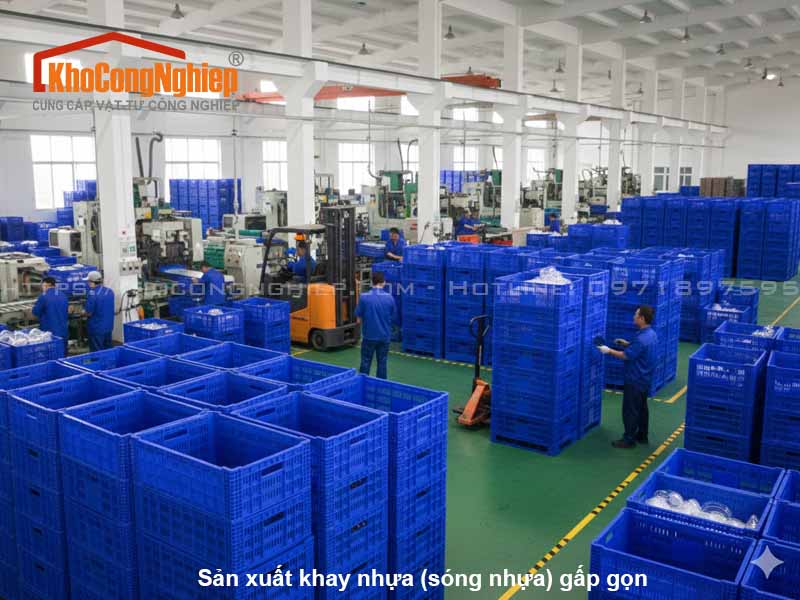 Sản xuất Khay nhựa gấp gọn (Sóng nhựa gấp gọn)