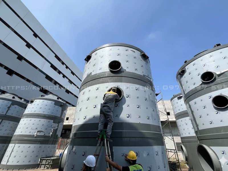 Vật liệu đệm Cầu nhựa D50, D100 có cánh - Yếu tố quyết định hiệu suất cho tháp xử lý khí thải ướt