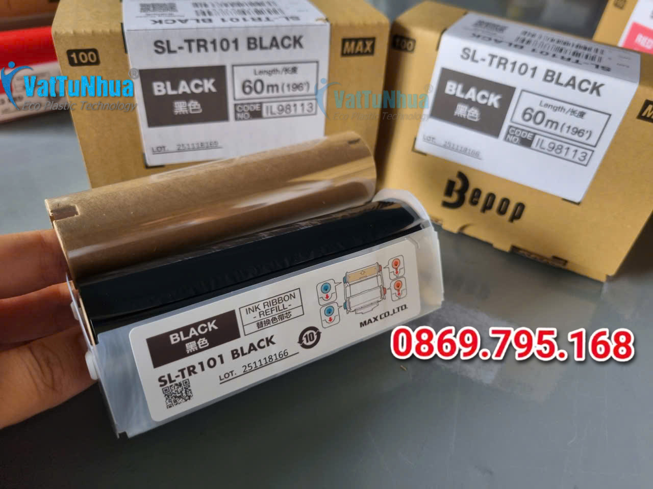 Lõi mực Max SL-TR101 Black 60m-Ribbon thay thế cho máy CPM-100