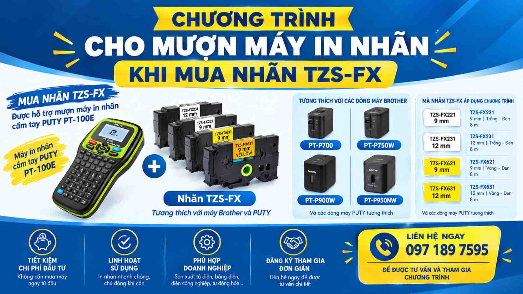 Chương trình Cho mượn Máy in nhãn Brother dành cho Doanh nghiệp