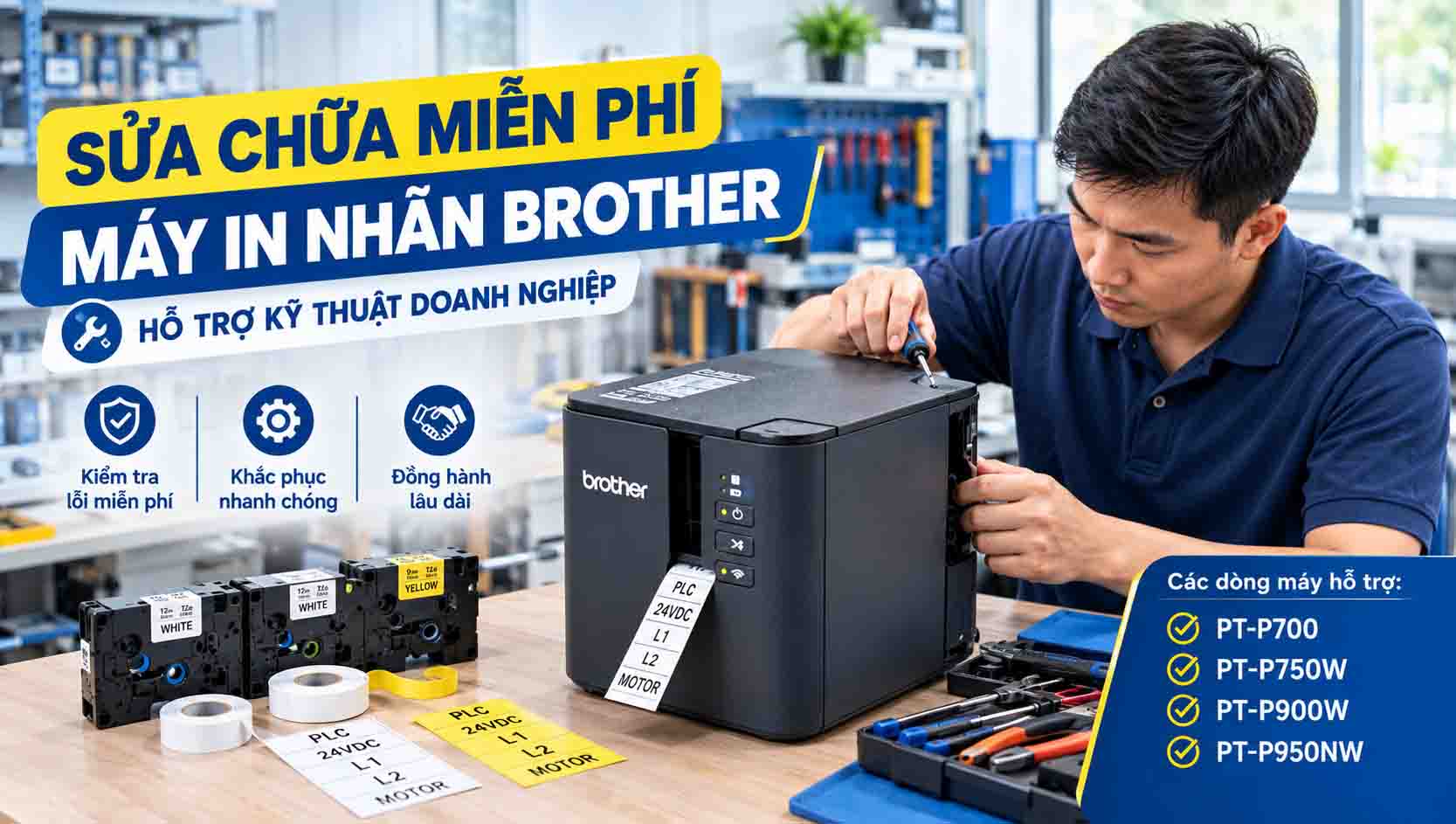 Sửa chữa miễn phí máy in nhãn Brother