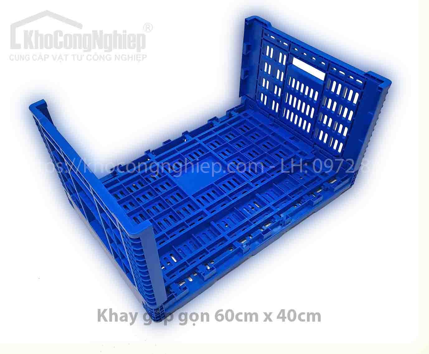 Khay nhựa gấp gọn 60cm x 40cm x 30cm - Ảnh 3