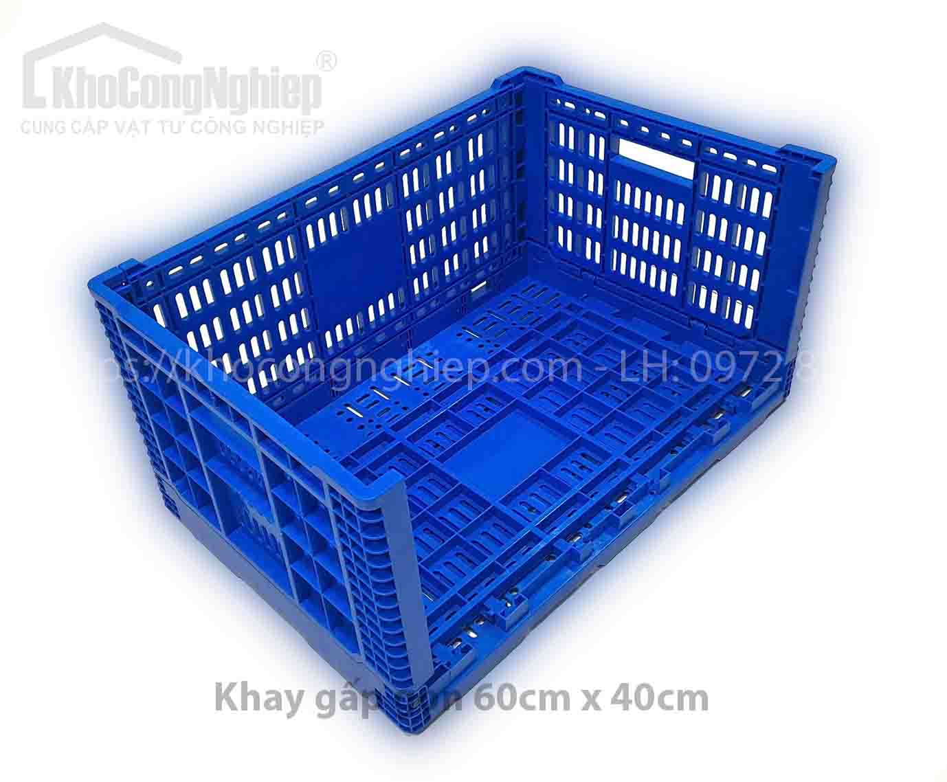 Khay nhựa gấp gọn 60cm x 40cm x 30cm chính hãng - Hình ảnh sản phẩm 4 chất lượng cao tại KHO CÔNG NGHIỆP. Khay nhựa gấp gọn 60x40x30cm – giải pháp tối ưu cho kho bãi, vận chuyển và trưng bày. Sản xuất từ nhựa PP bền chắc, dễ vệ sinh, dễ gập gọn tiết kiệm 70% không gian. Phù hợp siêu thị, chợ đầu mối, nhà máy và hộ kinh doanh trái cây