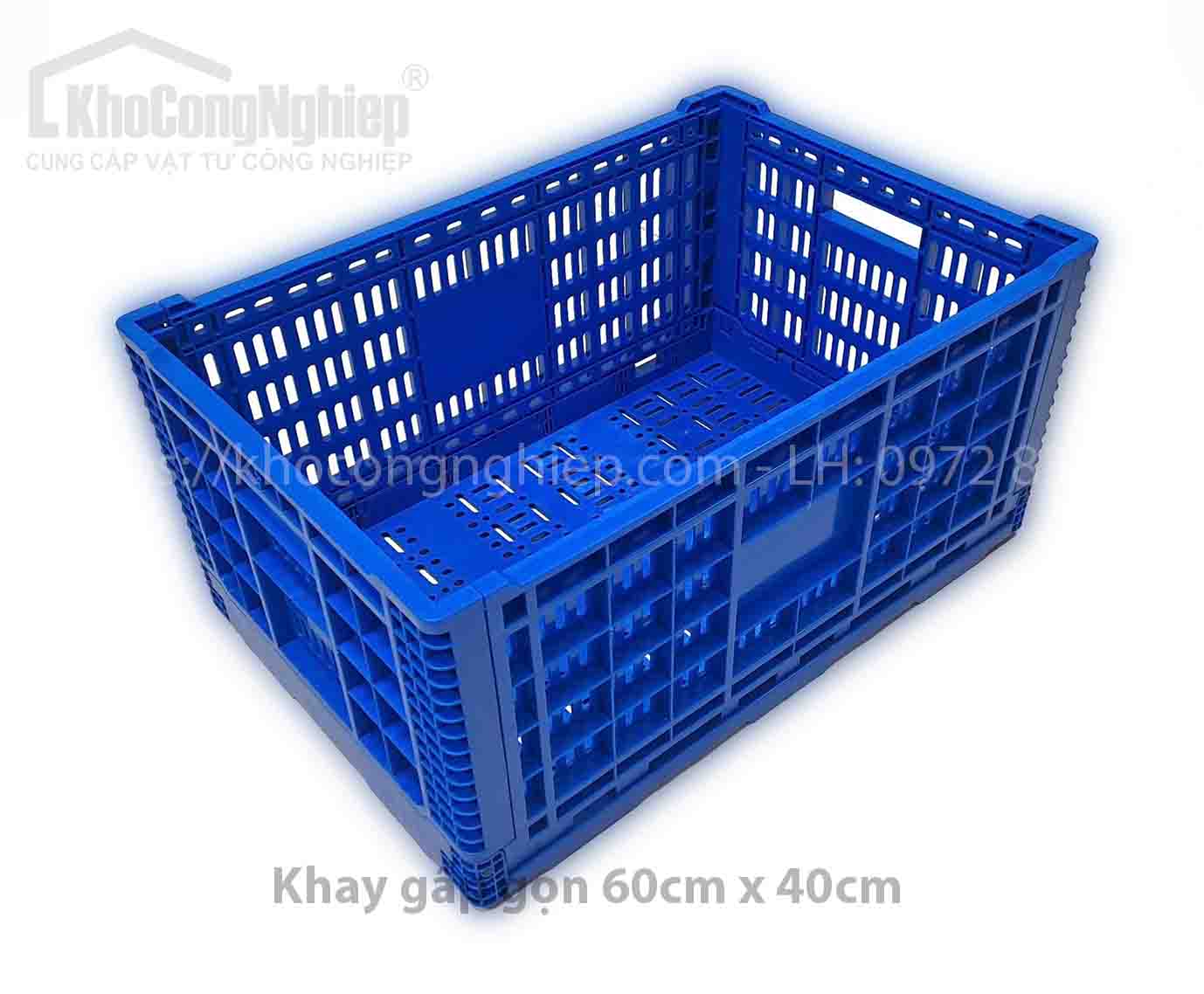 Khay nhựa gấp gọn 60cm x 40cm x 30cm chính hãng - Hình ảnh sản phẩm 5 chất lượng cao tại KHO CÔNG NGHIỆP. Khay nhựa gấp gọn 60x40x30cm – giải pháp tối ưu cho kho bãi, vận chuyển và trưng bày. Sản xuất từ nhựa PP bền chắc, dễ vệ sinh, dễ gập gọn tiết kiệm 70% không gian. Phù hợp siêu thị, chợ đầu mối, nhà máy và hộ kinh doanh trái cây