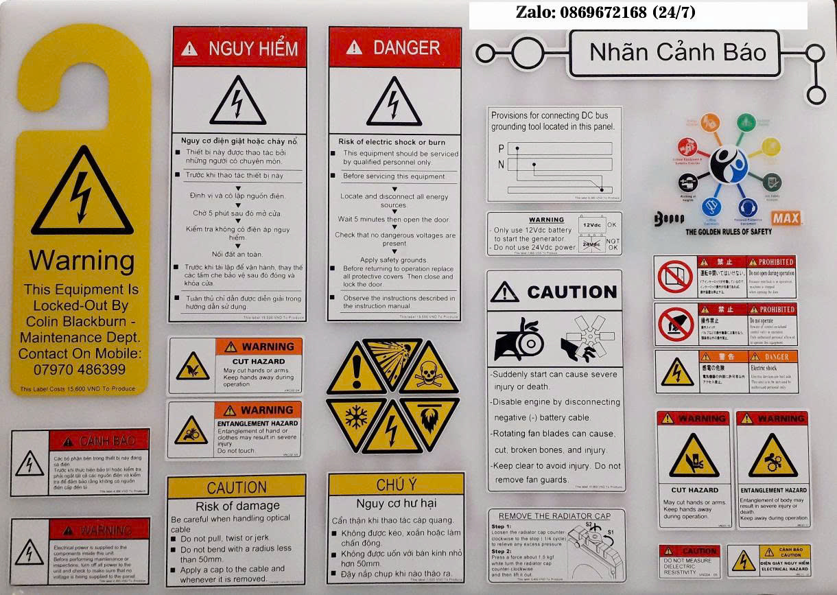 Dịch Vụ In Nhãn Dán, Tem Dán Cảnh Báo, Logo