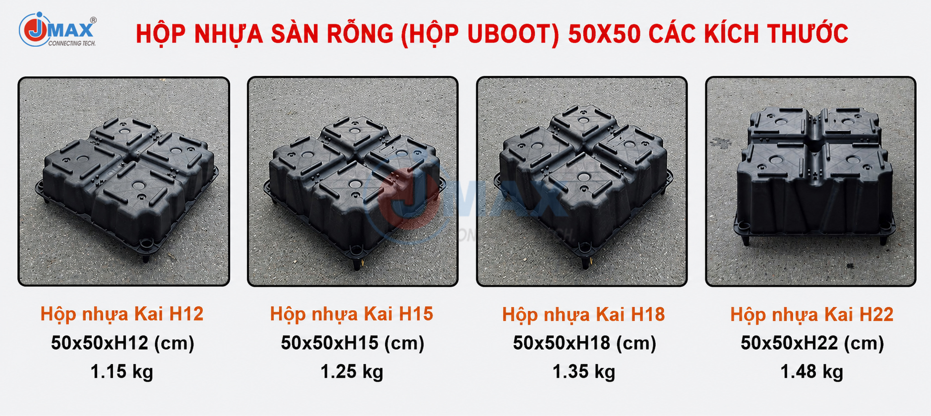 kích thước hộp nhựa ubot 50x50cm